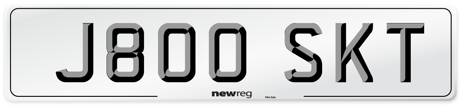 J800 SKT Number Plate from New Reg
